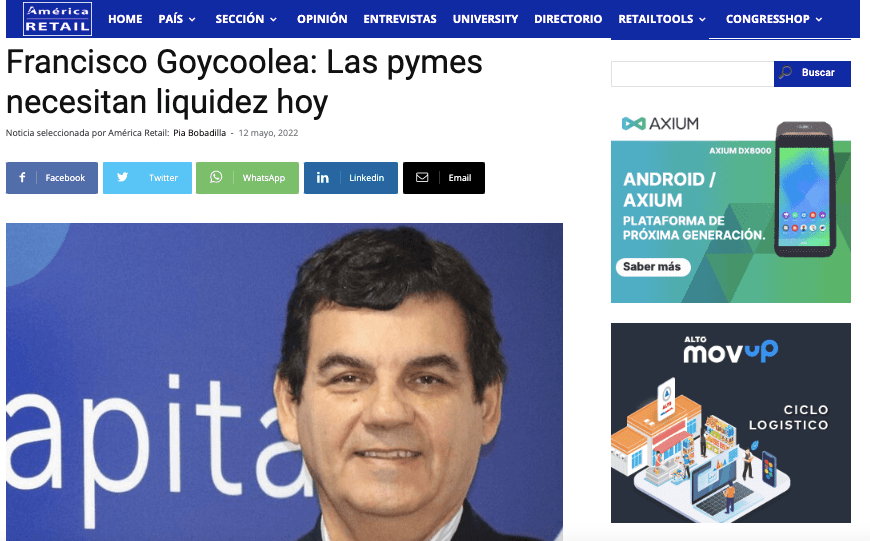 Francisco Goycoolea: Las pymes necesitan liquidez hoy