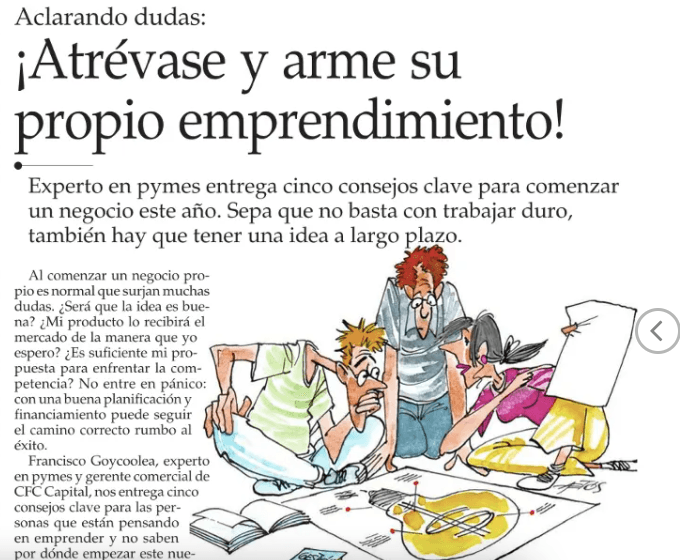 El Mercurio: ¡Atrévase y arme su propio emprendimiento!