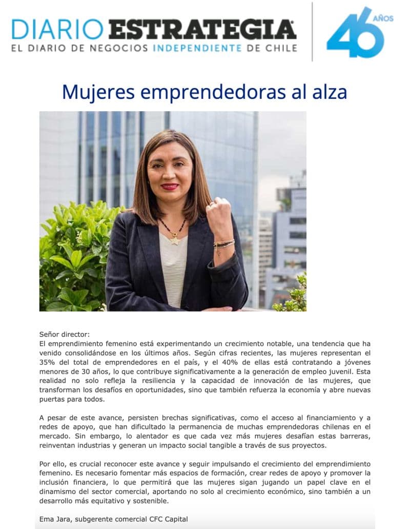 Mujeres emprendedoras van al alza en Chile